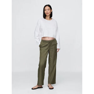 GAP Maternity Under Belly Easy Wide Leg Pants Olive Green Size Small NWT RT$90